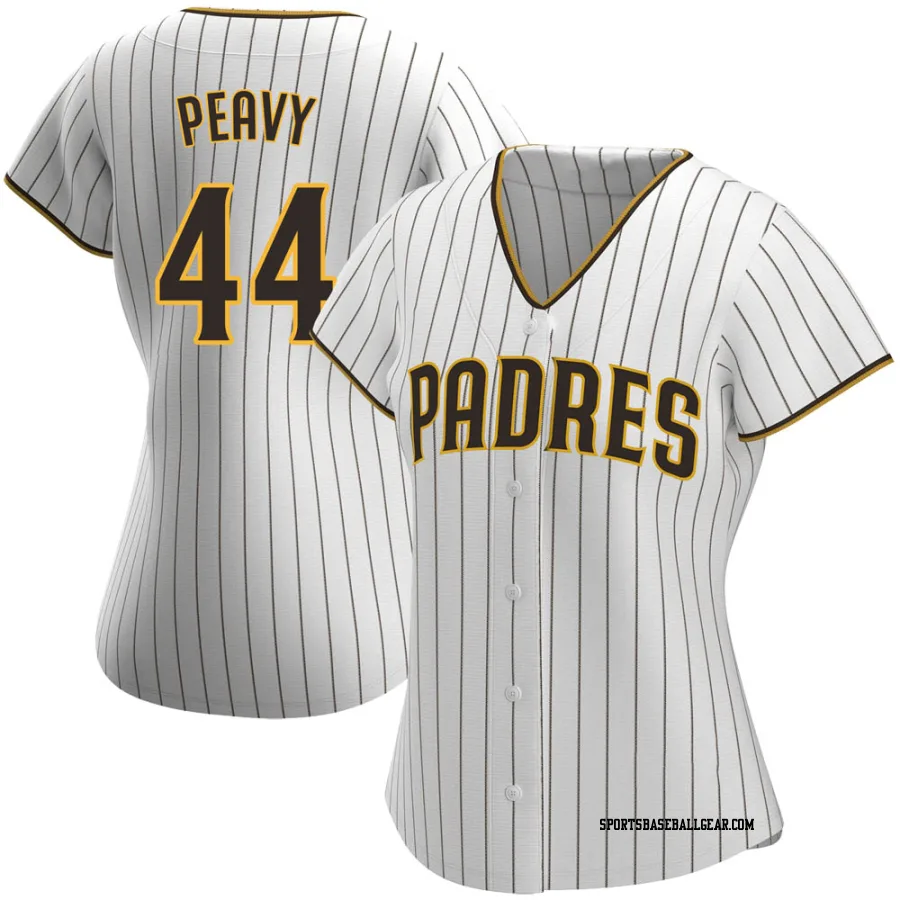 Jake Peavy Women's San Diego Padres White/Brown Authentic Home Jersey