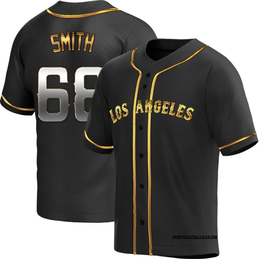 Jake Smith Men's Los Angeles Angels Black Golden Replica Alternate Jersey