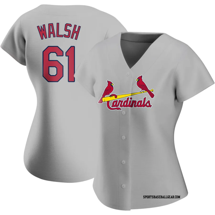 Jake Walsh Women's St. Louis Cardinals Gray Replica Road Jersey