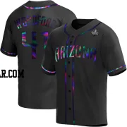 Jake Woodford Men's Arizona Diamondbacks Black Holographic Replica Alternate 2023 World Series Jersey