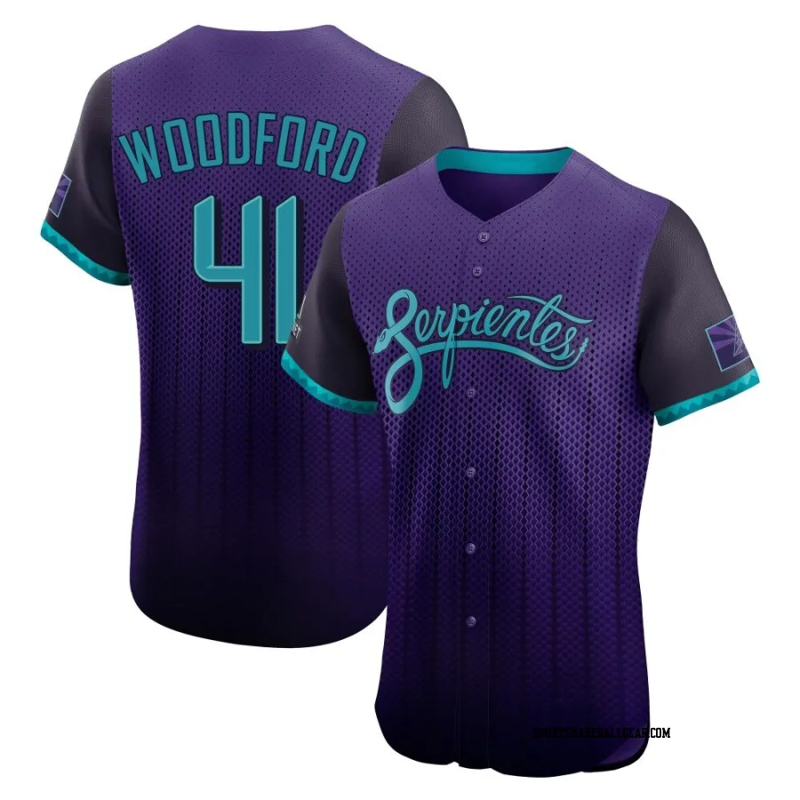 Jake Woodford Men's Arizona Diamondbacks Purple Elite 2025 City Connect Jersey
