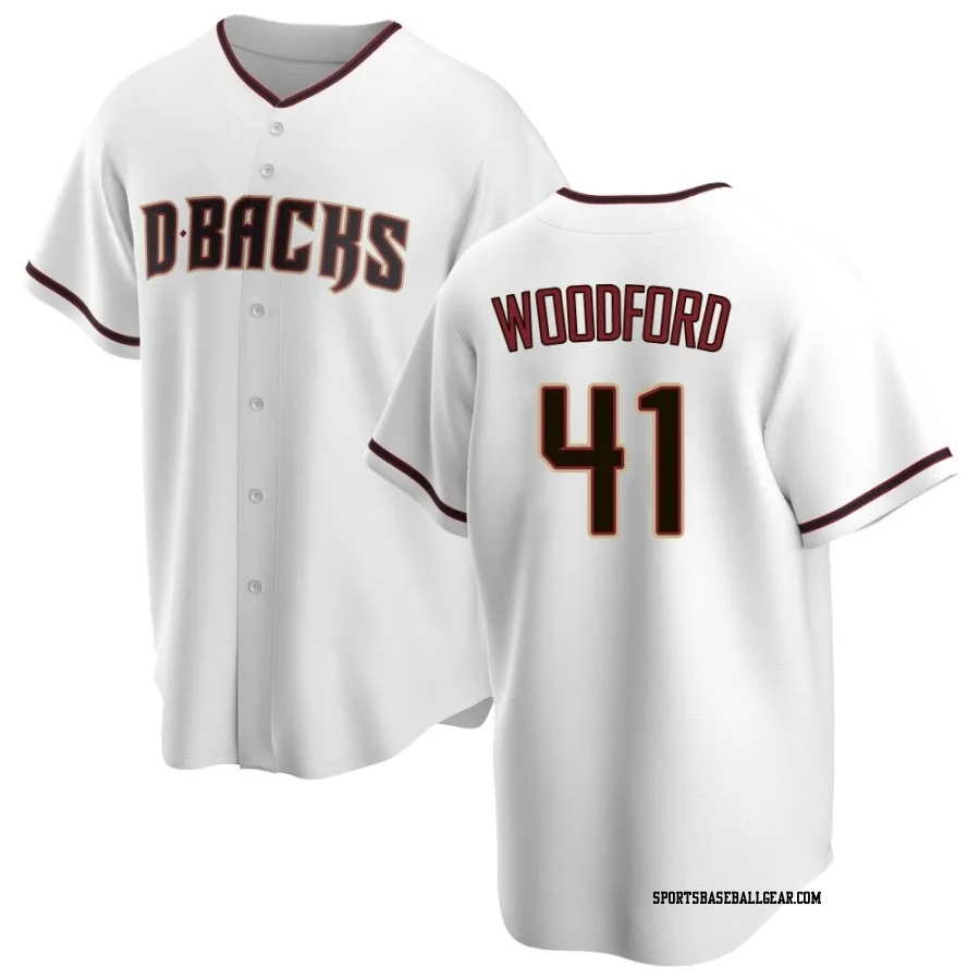 Jake Woodford Men's Arizona Diamondbacks White Replica Home Jersey