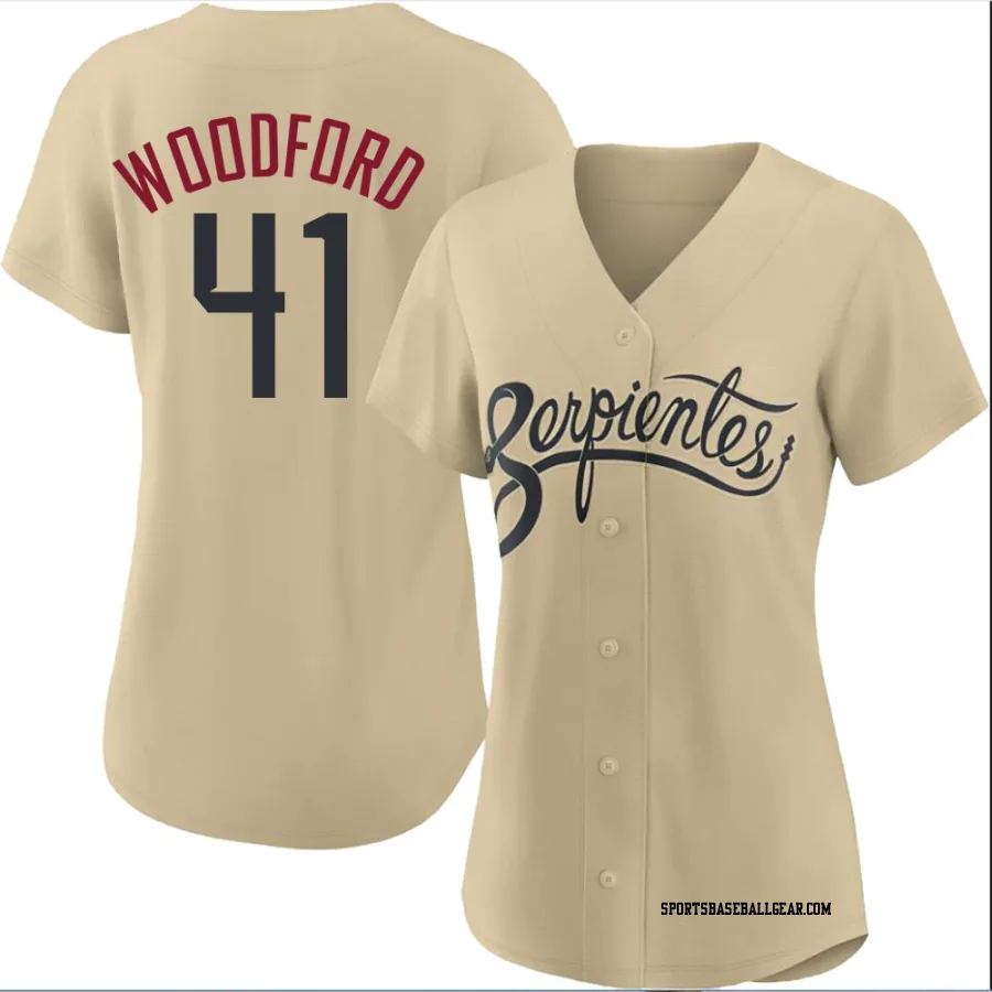 Jake Woodford Women's Arizona Diamondbacks Gold Authentic 2021 City Connect Cool Base Jersey