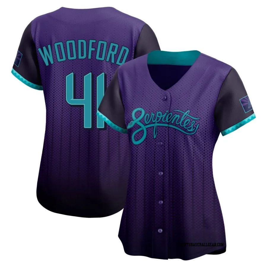 Jake Woodford Women's Arizona Diamondbacks Purple Limited 2025 City Connect Jersey