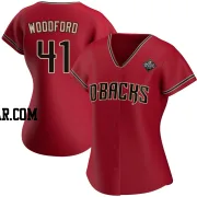 Jake Woodford Women's Arizona Diamondbacks Red Replica Alternate 2023 World Series Jersey