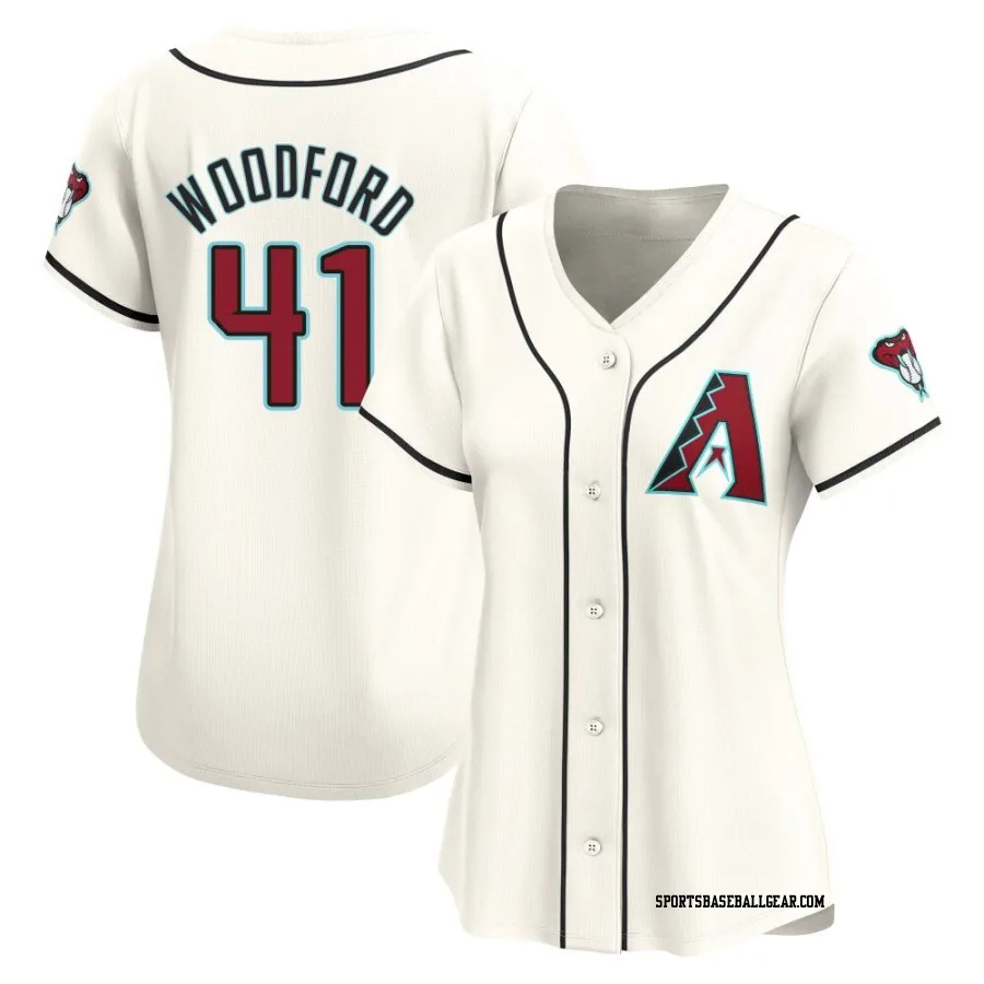 Jake Woodford Women's Arizona Diamondbacks White Limited Home Jersey