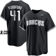 Jake Woodford Youth Arizona Diamondbacks White Replica Black 2023 World Series Jersey