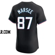 Jakob Marsee Men's Miami Marlins Black Elite Alternate Vapor Premier Jersey