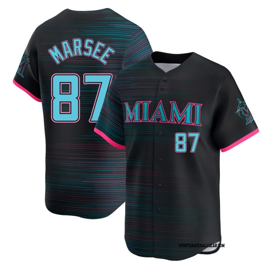 Jakob Marsee Men's Miami Marlins Black Limited 2025 City Connect Jersey