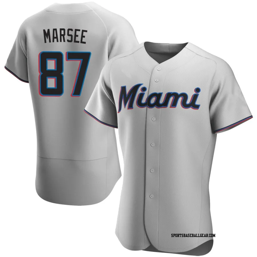 Jakob Marsee Men's Miami Marlins Gray Authentic Road Jersey