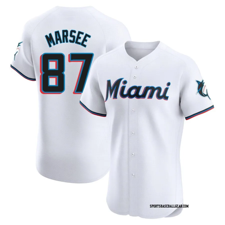 Jakob Marsee Men's Miami Marlins White Elite Home Jersey