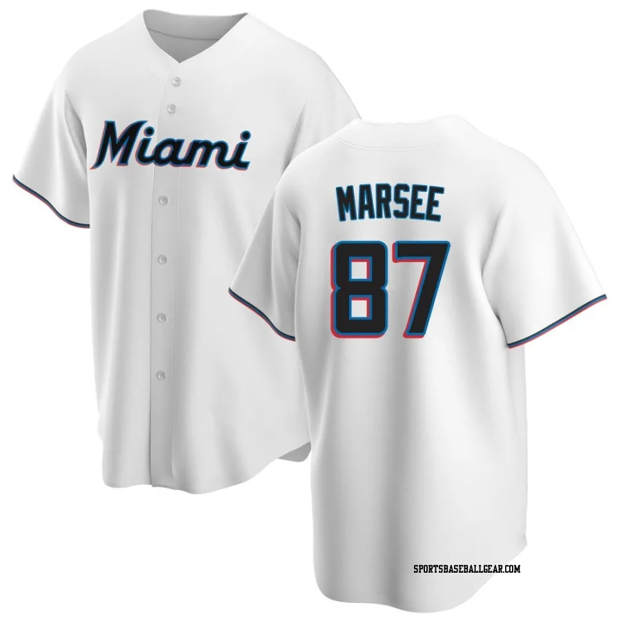 Jakob Marsee Men's Miami Marlins White Replica Home Jersey