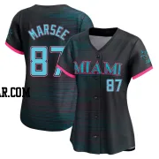 Jakob Marsee Women's Miami Marlins Black Limited 2025 City Connect Jersey