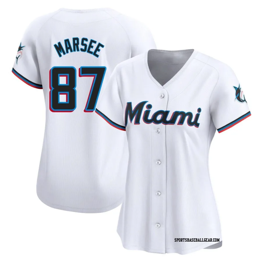 Jakob Marsee Women's Miami Marlins White Limited Home Jersey