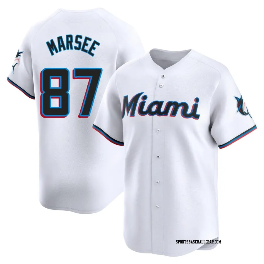 Jakob Marsee Youth Miami Marlins White Limited Home Jersey
