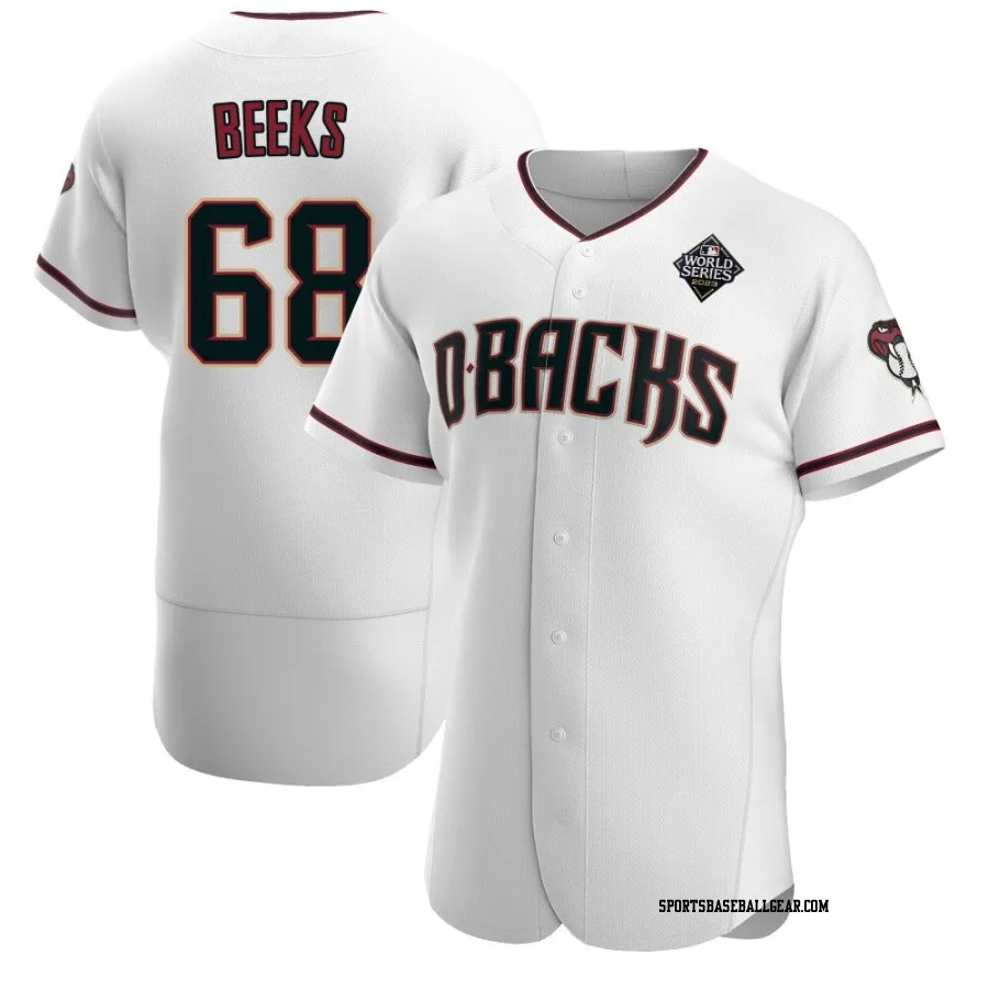 Jalen Beeks Men's Arizona Diamondbacks White Authentic Crimson Home 2023 World Series Jersey
