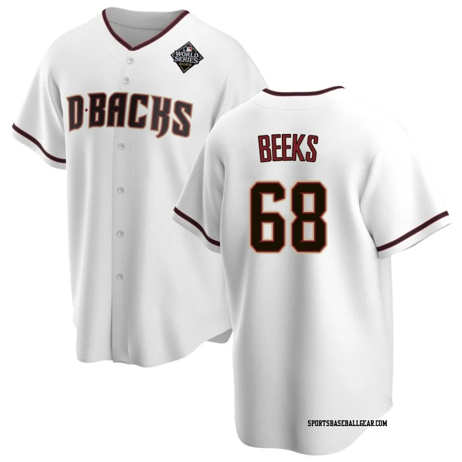 Jalen Beeks Youth Arizona Diamondbacks White Replica Home 2023 World Series Jersey
