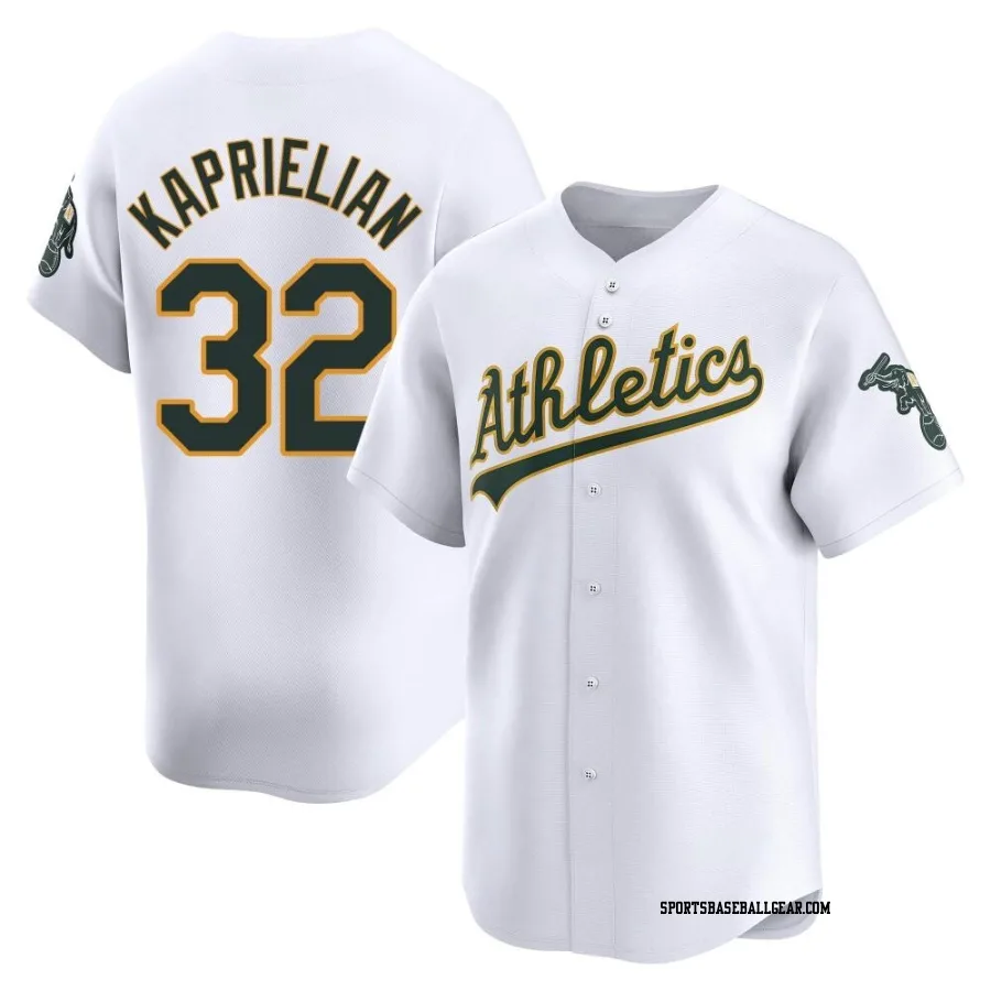 James Kaprielian Youth Oakland Athletics White Limited Home Jersey