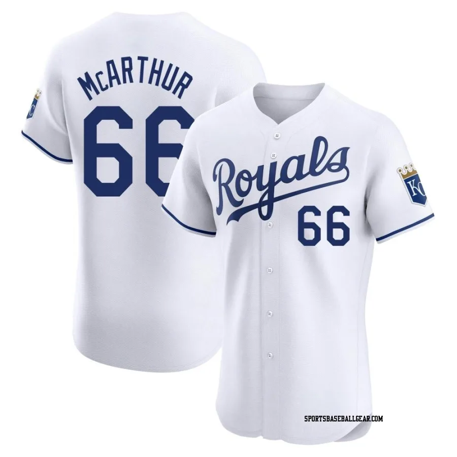 James McArthur Men's Kansas City Royals White Elite Home Jersey