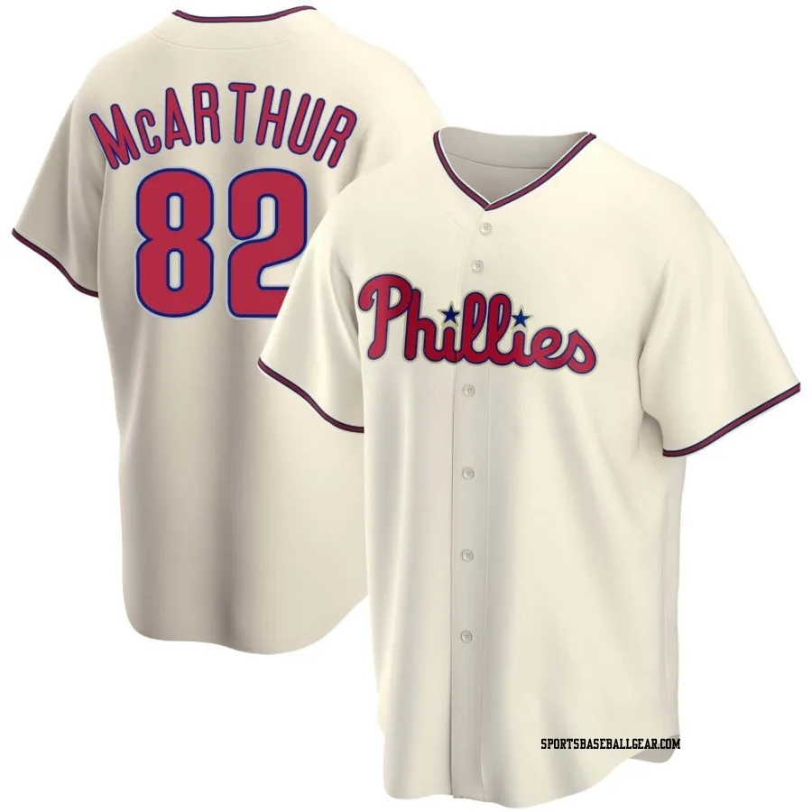 James McArthur Men's Philadelphia Phillies Cream Replica Alternate Jersey