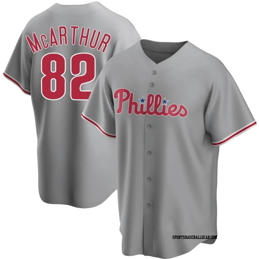 James McArthur Men's Philadelphia Phillies Gray Replica Road Jersey
