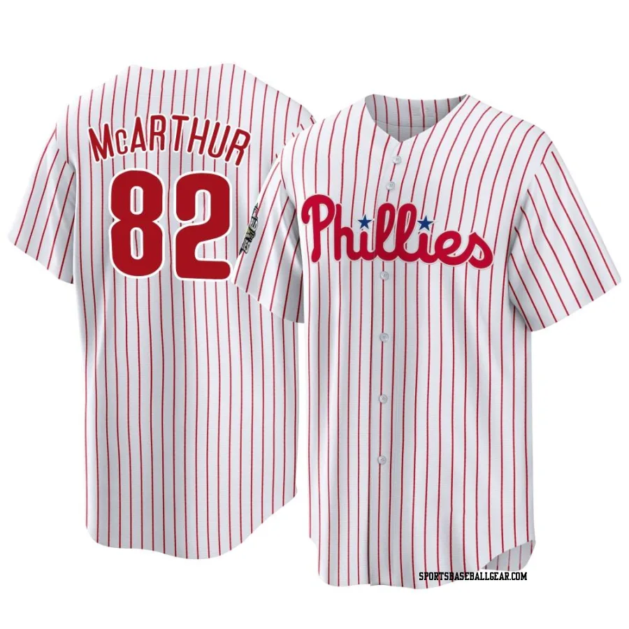 James McArthur Men's Philadelphia Phillies White Replica 2022 World Series Home Jersey