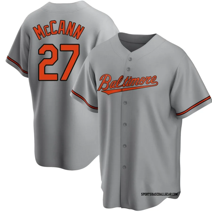 James McCann Men's Baltimore Orioles Gray Replica Road Jersey