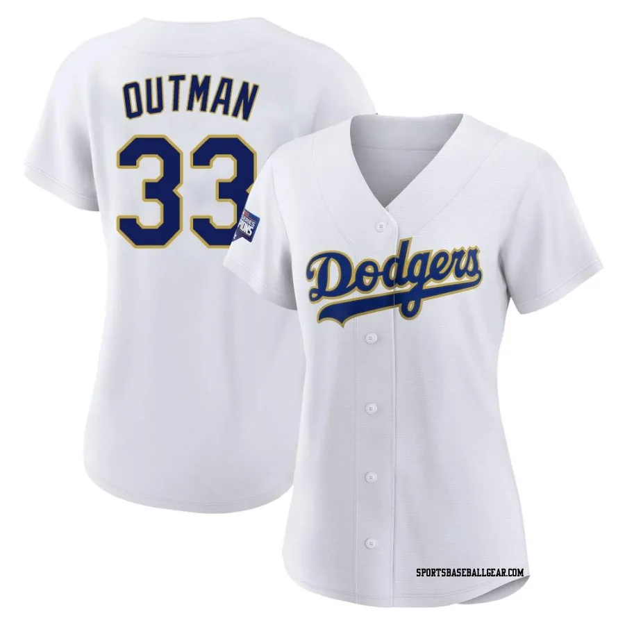 James Outman Women's Los Angeles Dodgers White/Gold Authentic 2021 Gold Program Player Jersey