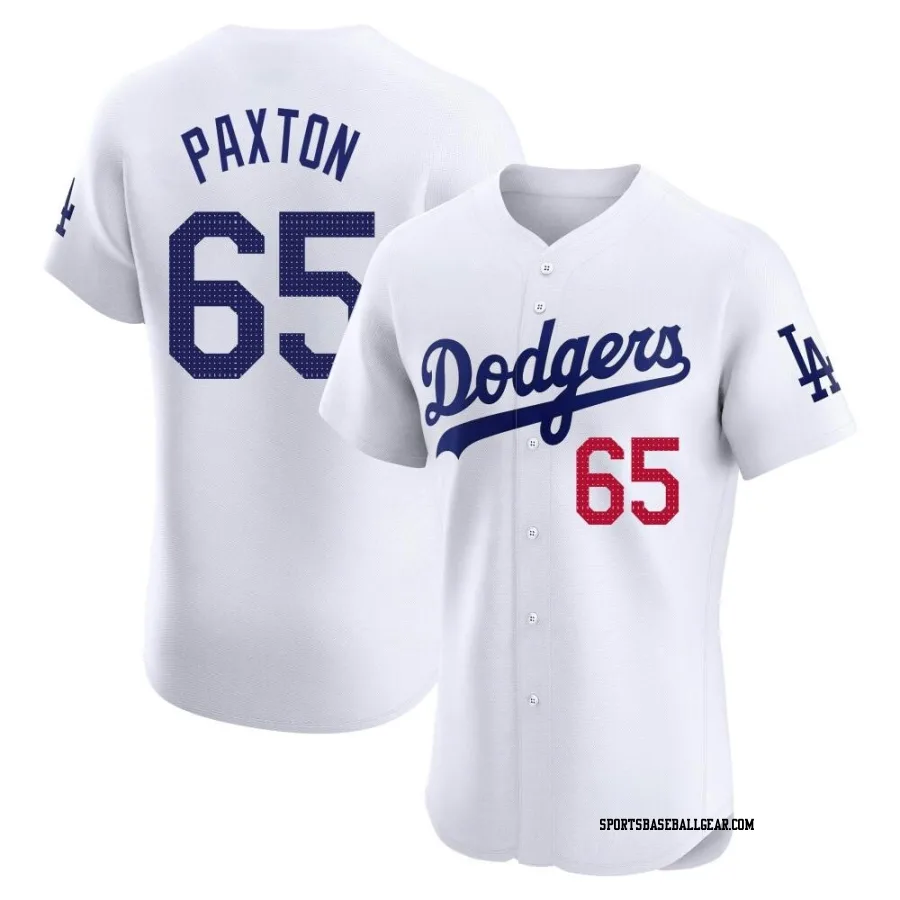 James Paxton Men's Los Angeles Dodgers White Elite Home Jersey