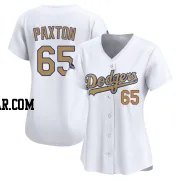 James Paxton Women's Los Angeles Dodgers Gold Limited White 2025 Collection Jersey