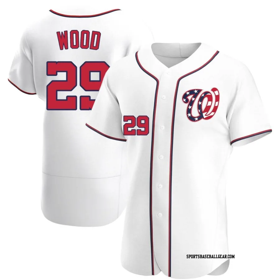James Wood Men's Washington Nationals White Authentic Alternate Jersey