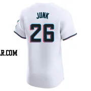 Janson Junk Men's Miami Marlins White Elite Home Jersey