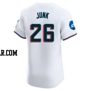 Janson Junk Men's Miami Marlins White Elite Home Patch Jersey