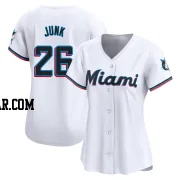 Janson Junk Women's Miami Marlins White Limited Home Jersey