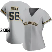 Janson Junk Women's Milwaukee Brewers Gray Authentic Road Jersey