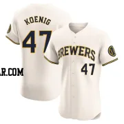 Jared Koenig Men's Milwaukee Brewers Cream Elite Home Jersey