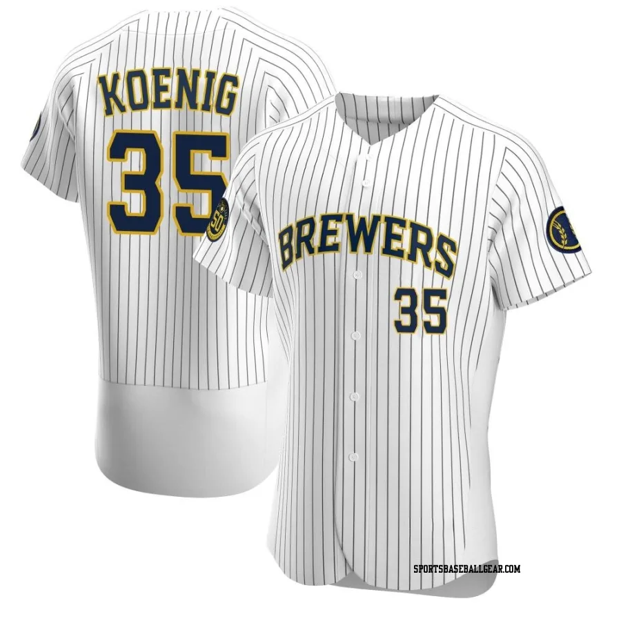 Jared Koenig Men's Milwaukee Brewers White Authentic Alternate Jersey