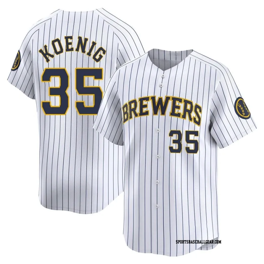 Jared Koenig Men's Milwaukee Brewers White Limited Alternate Jersey
