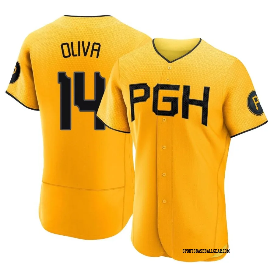 Jared Oliva Men's Pittsburgh Pirates Gold Authentic 2023 City Connect Jersey