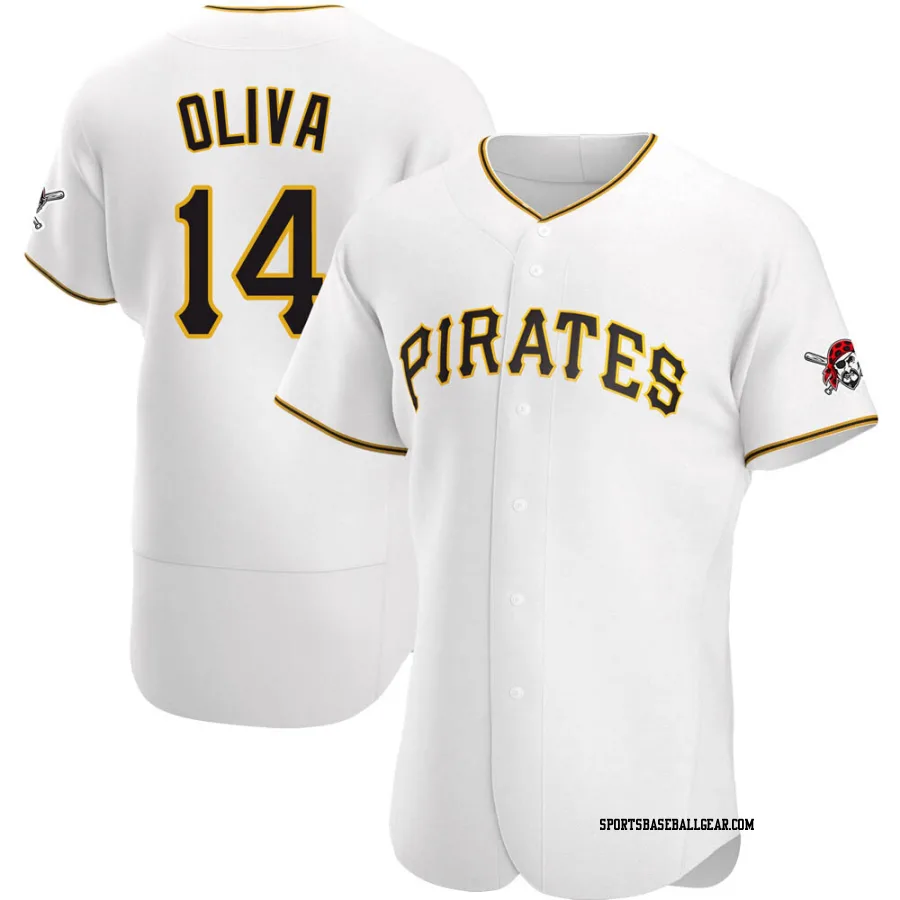 Jared Oliva Men's Pittsburgh Pirates White Authentic Home Jersey