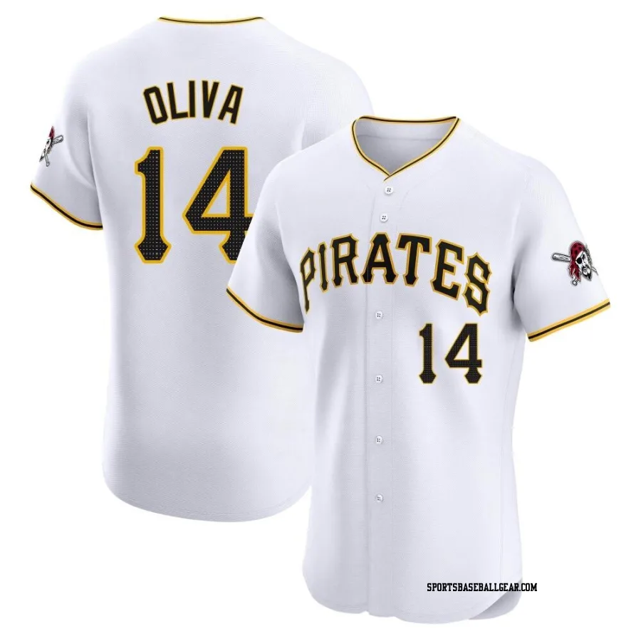 Jared Oliva Men's Pittsburgh Pirates White Elite Home Jersey
