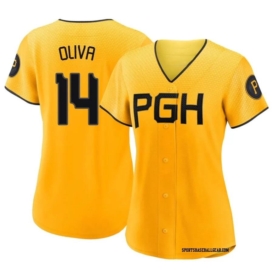 Jared Oliva Women's Pittsburgh Pirates Gold Replica 2023 City Connect Jersey