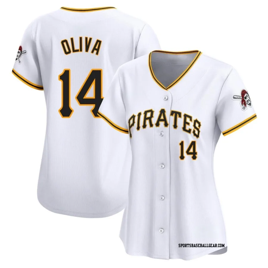 Jared Oliva Women's Pittsburgh Pirates White Limited Home Jersey