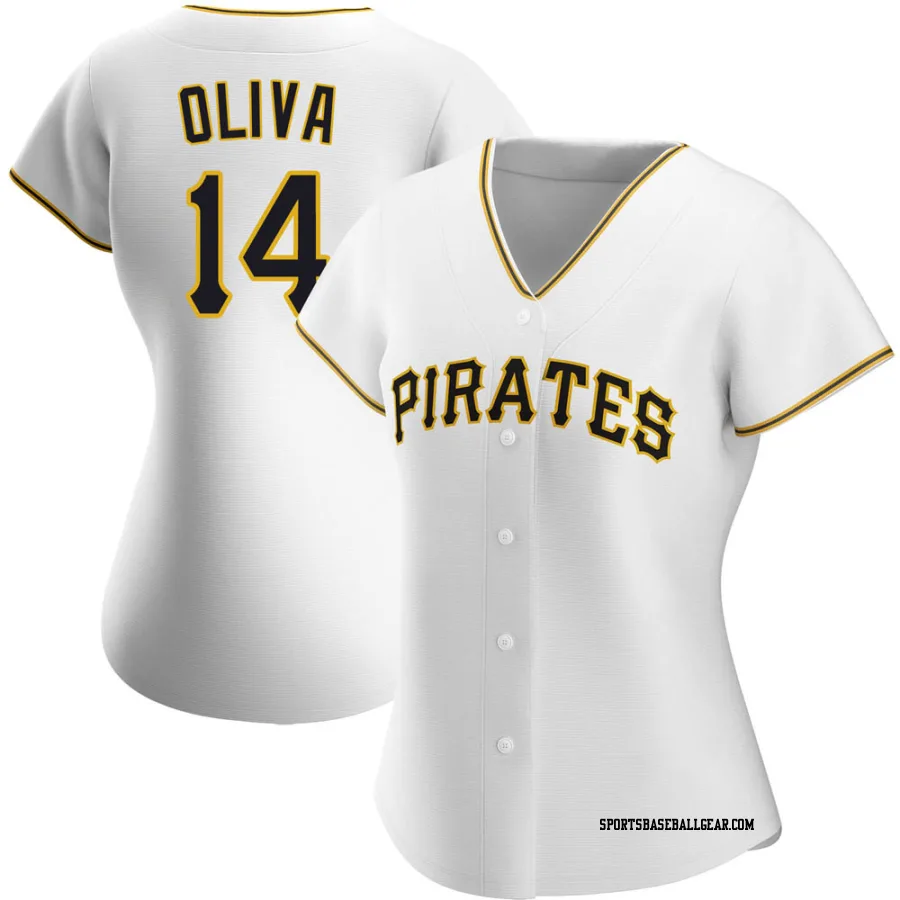 Jared Oliva Women's Pittsburgh Pirates White Replica Home Jersey