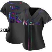Jared Serna Women's Miami Marlins Black Holographic Replica Alternate Jersey