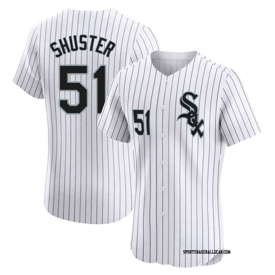 Jared Shuster Men's Chicago White Sox White Elite Home Jersey