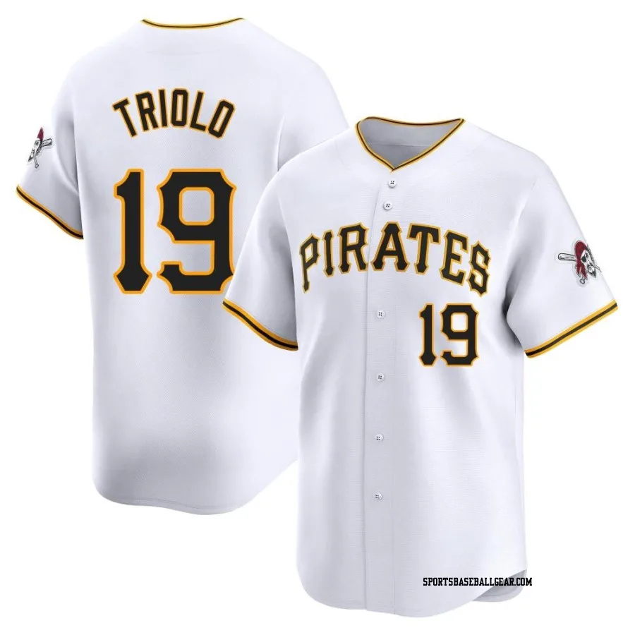 Jared Triolo Youth Pittsburgh Pirates White Limited Home Jersey