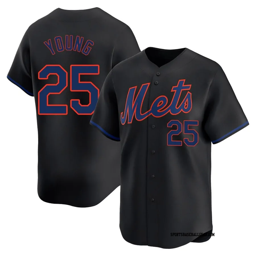 Jared Young Youth New York Mets Black Limited Alternate Jersey