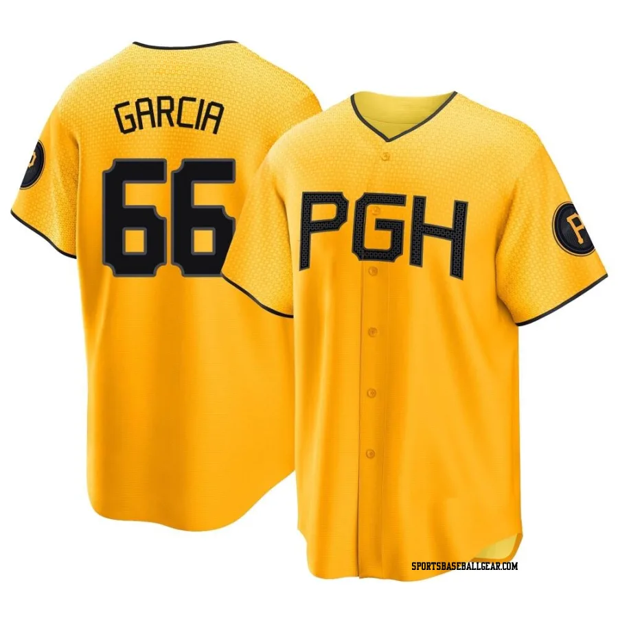 Jarlin Garcia Youth Pittsburgh Pirates Gold Replica 2023 City Connect Jersey