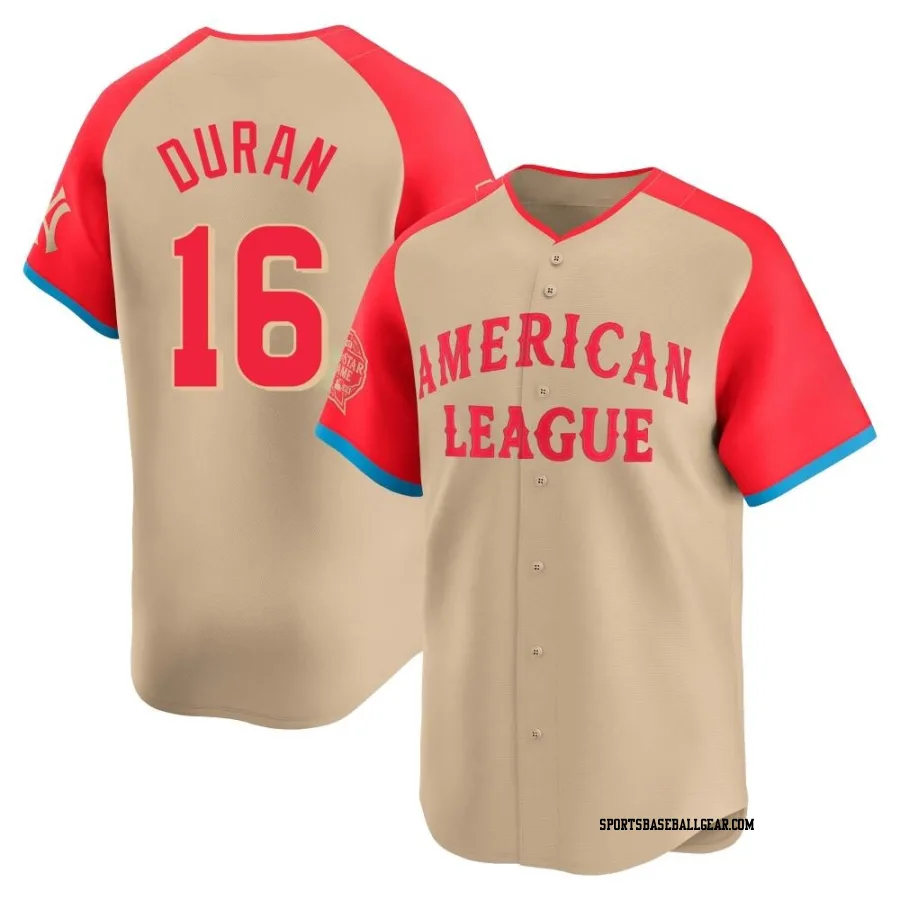 Jarren Duran Men's Boston Red Sox Cream Limited American League 2024 All-Star Game Jersey